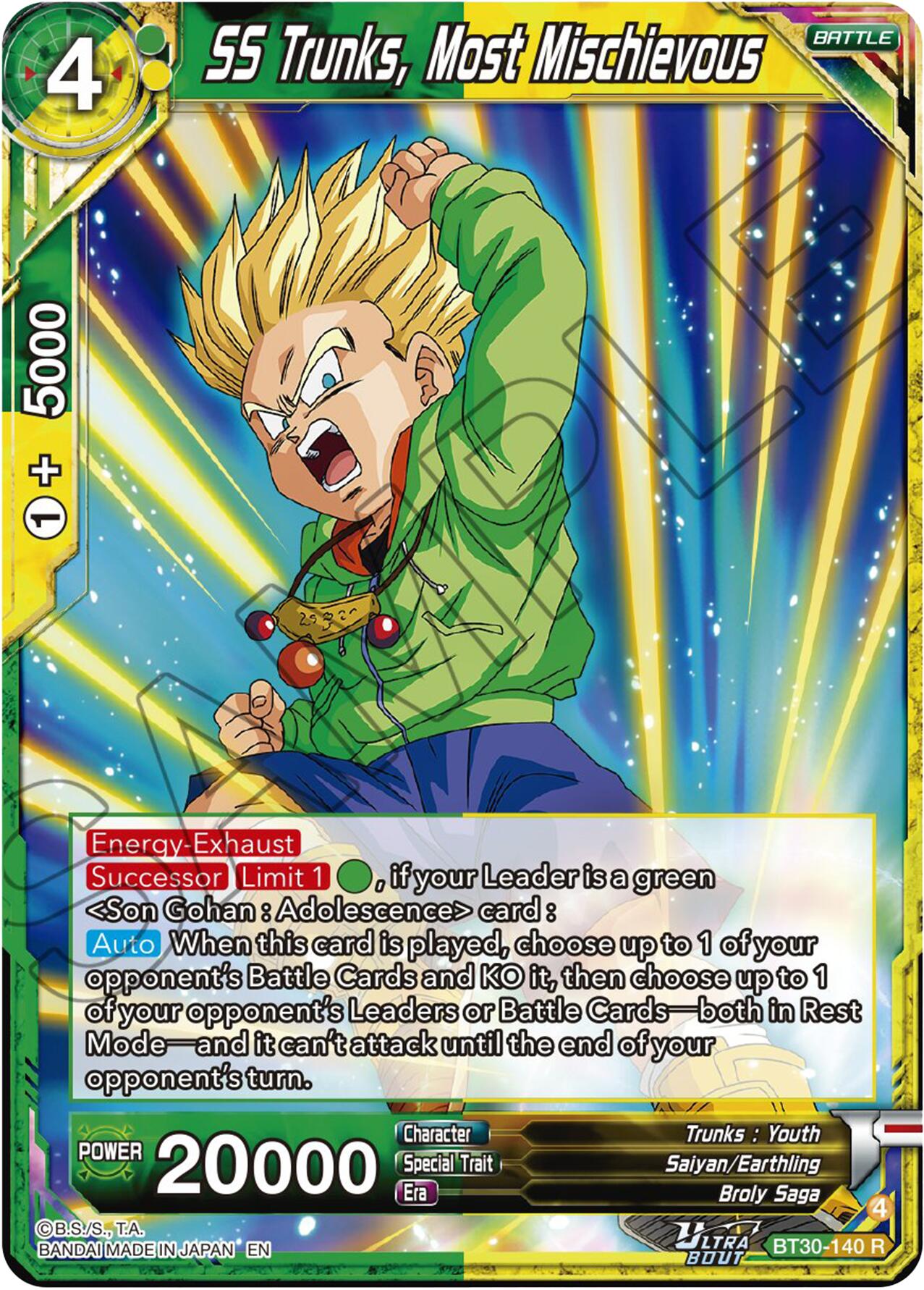 SS Trunks, Most Mischievous (BT30-140) [Three Glorious Fighters] | Shuffle n Cut Hobbies & Games