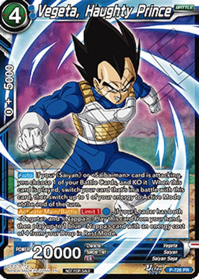 Vegeta, Haughty Prince (Ultra-Bout Series Tournament Pack Vol.2) (P-726) [Tournament Promotion Cards] | Shuffle n Cut Hobbies & Games