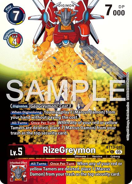 RizeGreymon [BT13-015] (Alternate Art) [Advanced Booster Digimon Generation] | Shuffle n Cut Hobbies & Games