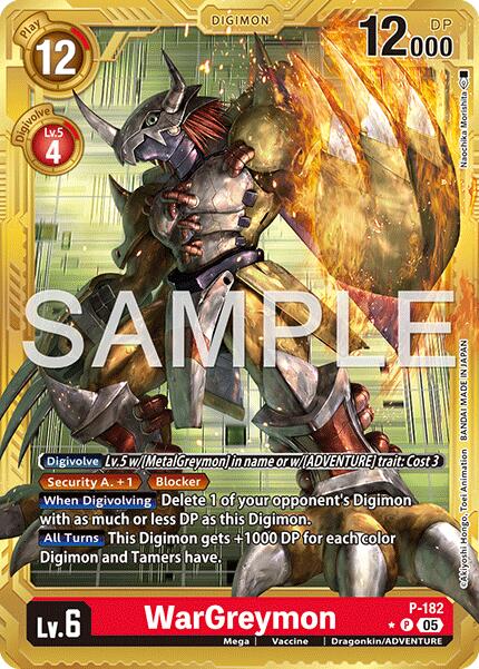 WarGreymon [P-182] (Gold Border) [Advanced Booster Digimon Generation] | Shuffle n Cut Hobbies & Games