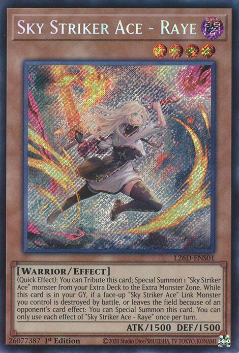 Sky Striker Ace - Raye (Alternate Art) (Secret Rare) [L26D-ENS01] Secret Rare | Shuffle n Cut Hobbies & Games