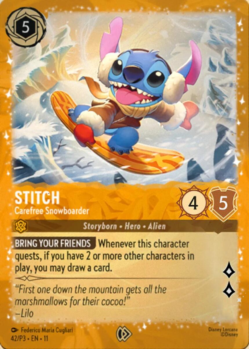 Stitch - Carefree Snowboarder (42) [Promo Cards] | Shuffle n Cut Hobbies & Games