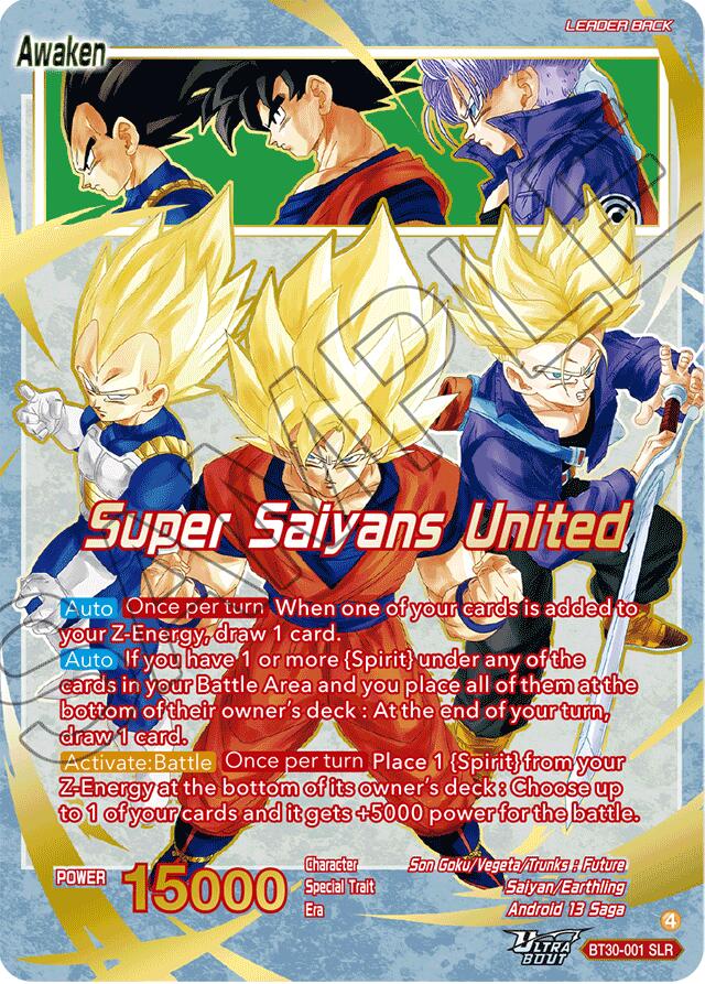Son Goku, Vegeta, & Trunks // Super Saiyans United (SLR) (BT30-001) [Three Glorious Fighters] | Shuffle n Cut Hobbies & Games