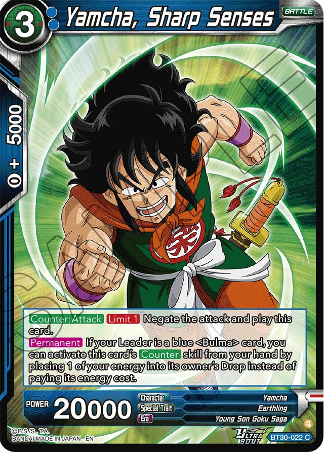 Yamcha, Sharp Senses (BT30-022) [Three Glorious Fighters] | Shuffle n Cut Hobbies & Games