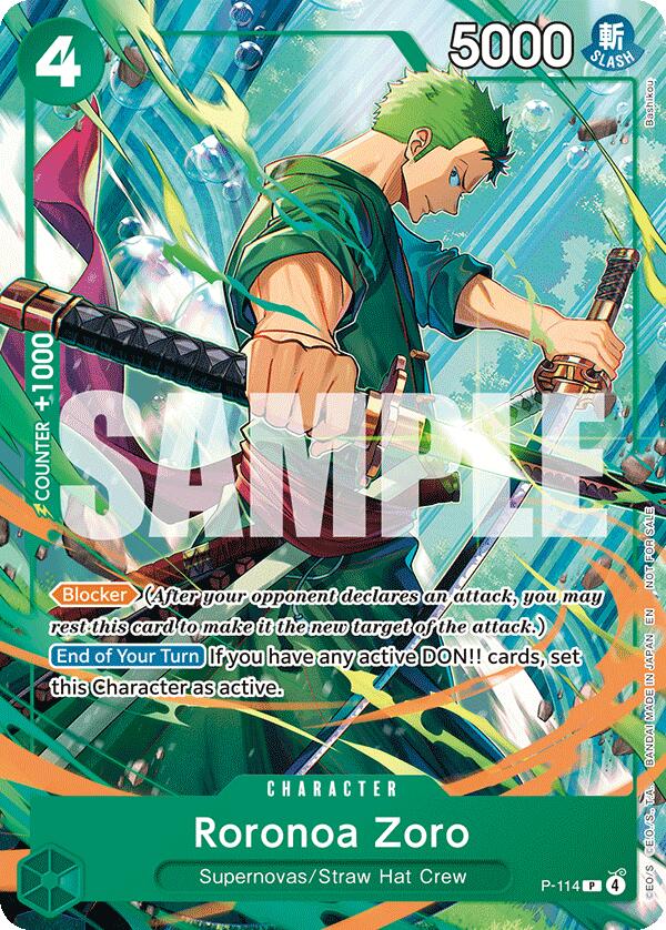 Roronoa Zoro (P-114) [One Piece Promotion Cards] | Shuffle n Cut Hobbies & Games