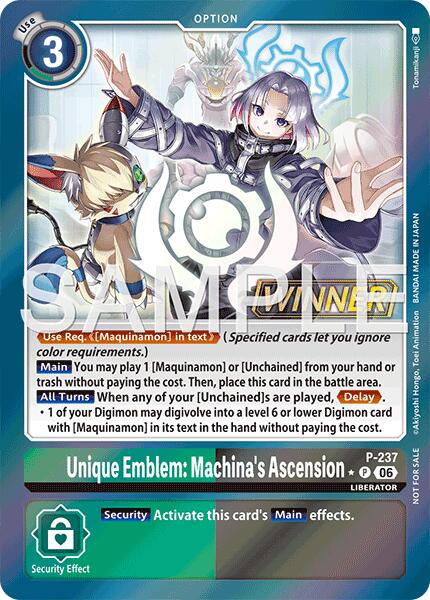 Unique Emblem: Machina's Ascension [P-237] (Store Tournament 2026 Vol. 2 Winner Pack) [Promotional Cards] | Shuffle n Cut Hobbies & Games