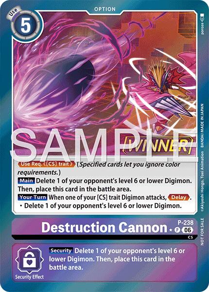 Destruction Cannon [P-238] (Store Tournament 2026 Vol. 2 Winner Pack) [Promotional Cards] | Shuffle n Cut Hobbies & Games