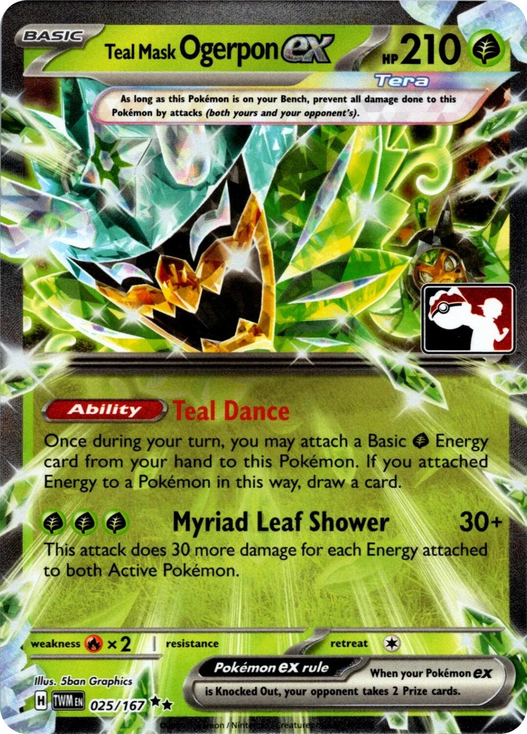 Teal Mask Ogerpon ex (025/167) (Prize Pack Series 7) [Prize Pack Series Seven] | Shuffle n Cut Hobbies & Games