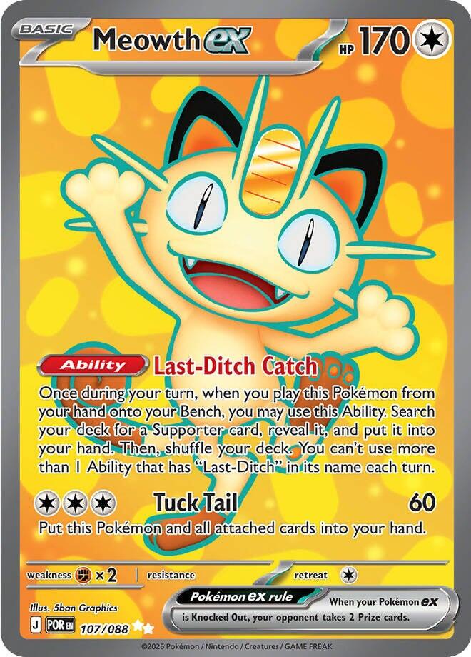 Meowth ex (107/088) [Mega Evolution: Perfect Order] | Shuffle n Cut Hobbies & Games