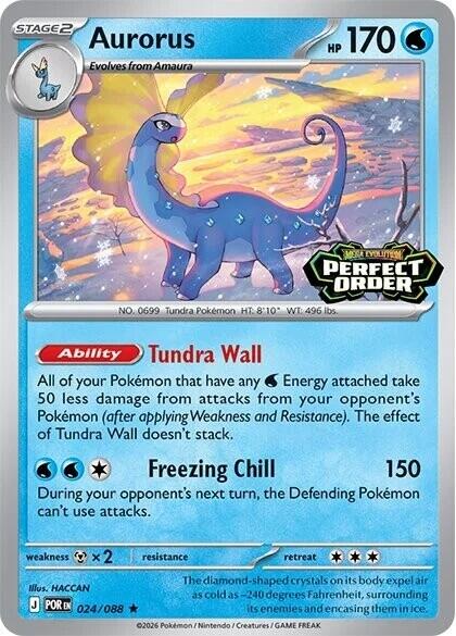 Aurorus (024/088) (Perfect Order Stamped) [Miscellaneous Cards] | Shuffle n Cut Hobbies & Games