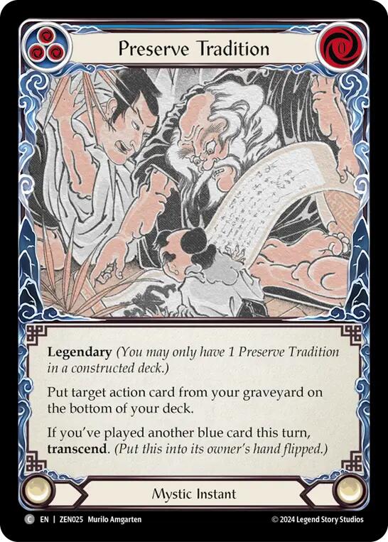 Preserve Tradition // Inner Chi [ZEN025] (Part the Mistveil Zen Blitz Deck) | Shuffle n Cut Hobbies & Games