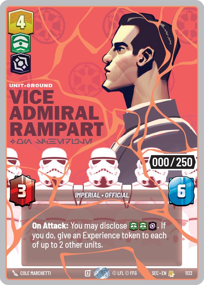 Vice Admiral Rampart - On Schedule (1133) (Serialized) (Rose Gold) (1133) [Secrets of Power] | Shuffle n Cut Hobbies & Games