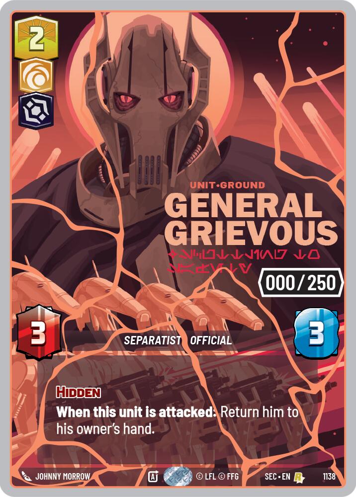 General Grievous - Scuttling to Safety (1138) (Serialized) (Rose Gold) (1138) [Secrets of Power] | Shuffle n Cut Hobbies & Games