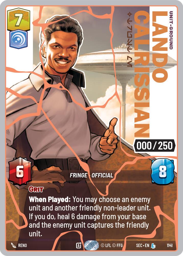 Lando Calrissian - Trust Me (1141) (Serialized) (Rose Gold) (1141) [Secrets of Power] | Shuffle n Cut Hobbies & Games
