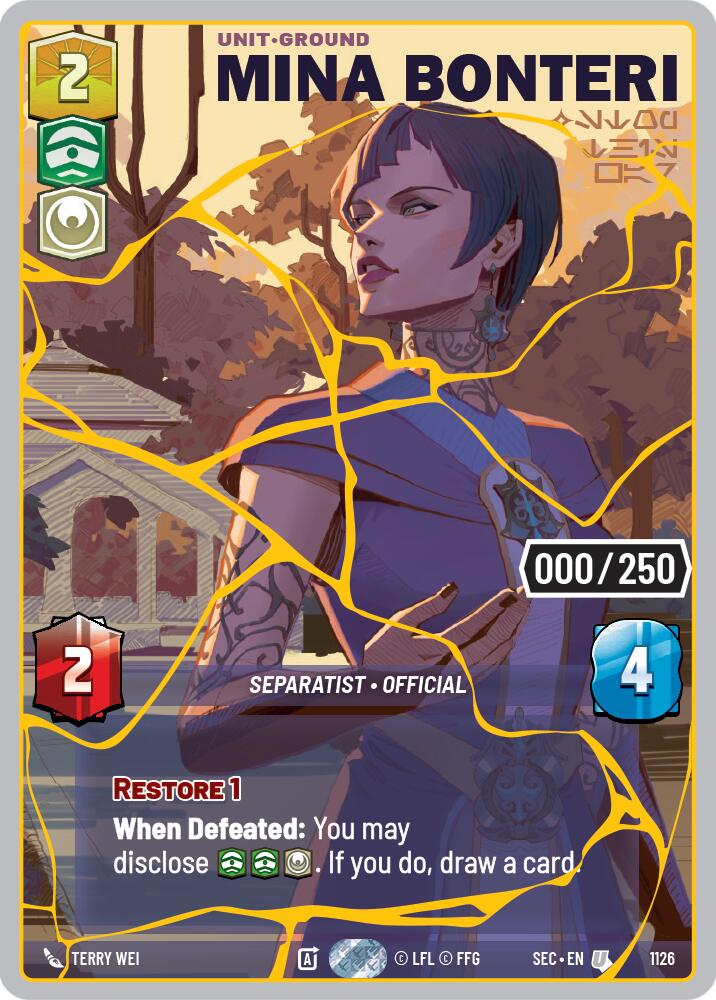Mina Bonteri - Stop This War (1126) (Serialized) (Gold) (1126) [Secrets of Power] | Shuffle n Cut Hobbies & Games