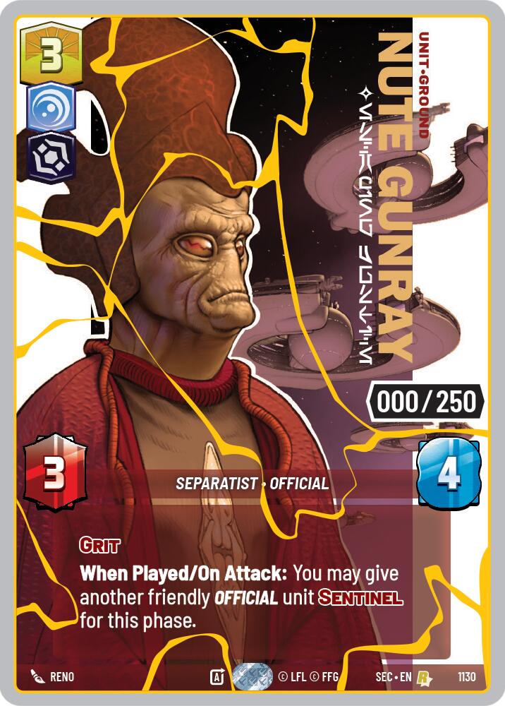 Nute Gunray - Escaping Justice (1130) (Serialized) (Gold) (1130) [Secrets of Power] | Shuffle n Cut Hobbies & Games