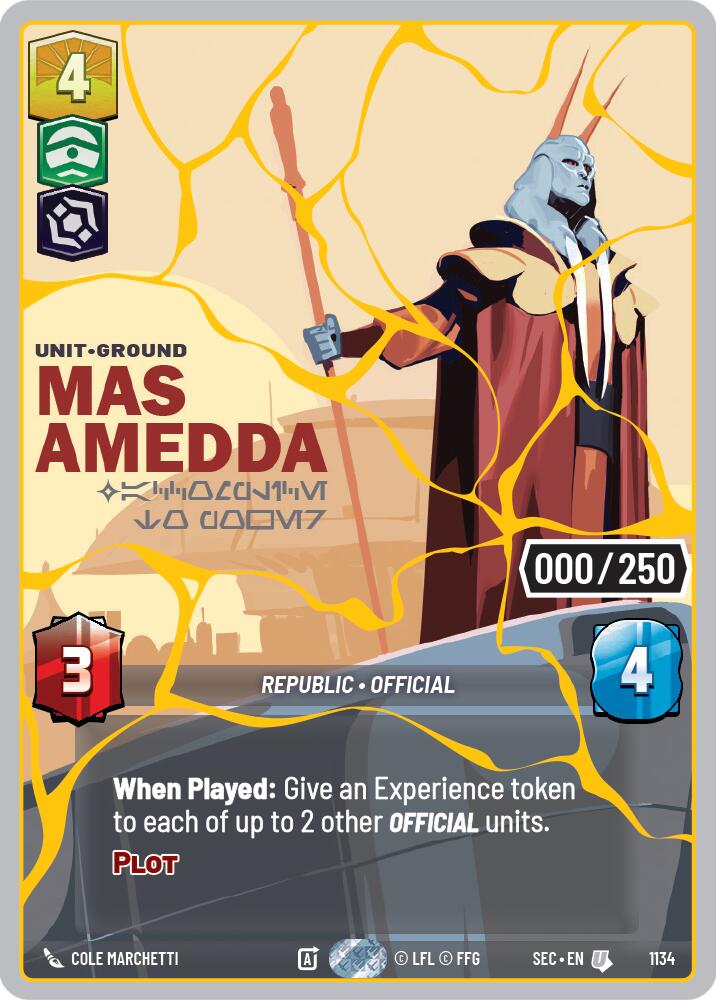 Mas Amedda - Accomplice to Power (1134) (Serialized) (Gold) (1134) [Secrets of Power] | Shuffle n Cut Hobbies & Games