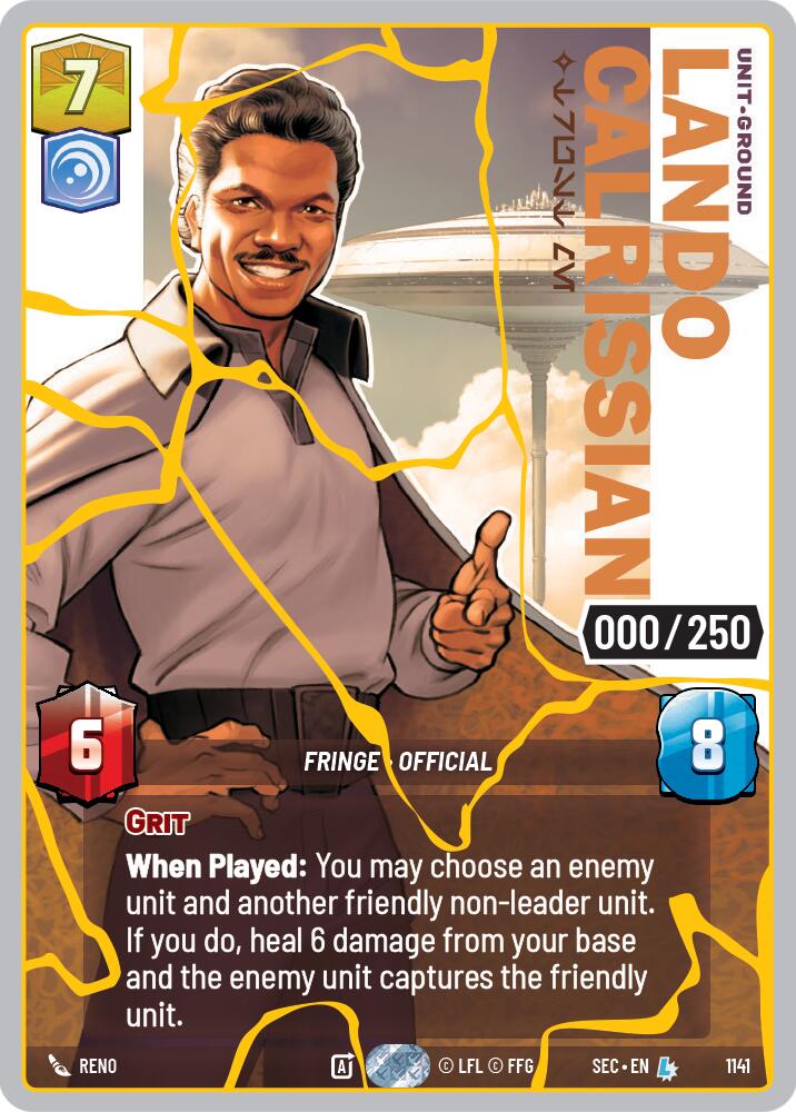 Lando Calrissian - Trust Me (1141) (Serialized) (Gold) (1141) [Secrets of Power] | Shuffle n Cut Hobbies & Games