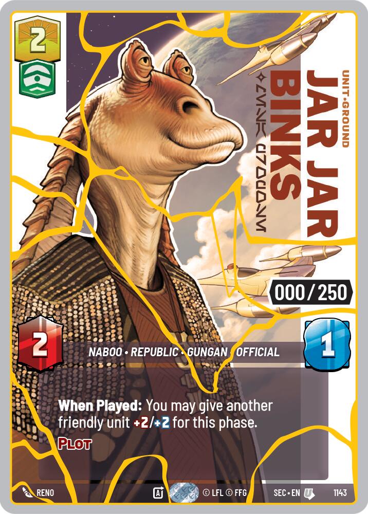 Jar Jar Binks - Mesa Propose (1143) (Serialized) (Gold) (1143) [Secrets of Power] | Shuffle n Cut Hobbies & Games
