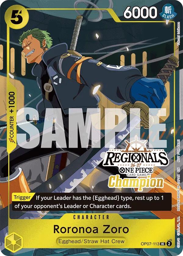 Roronoa Zoro (Regionals Champion Card Set 26-27) [One Piece Promotion Cards] | Shuffle n Cut Hobbies & Games