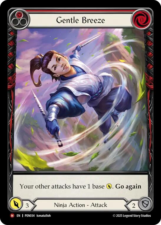Gentle Breeze (Red) (Extended Art) [PEN034] (Compendium of Rathe)  Rainbow Foil | Shuffle n Cut Hobbies & Games