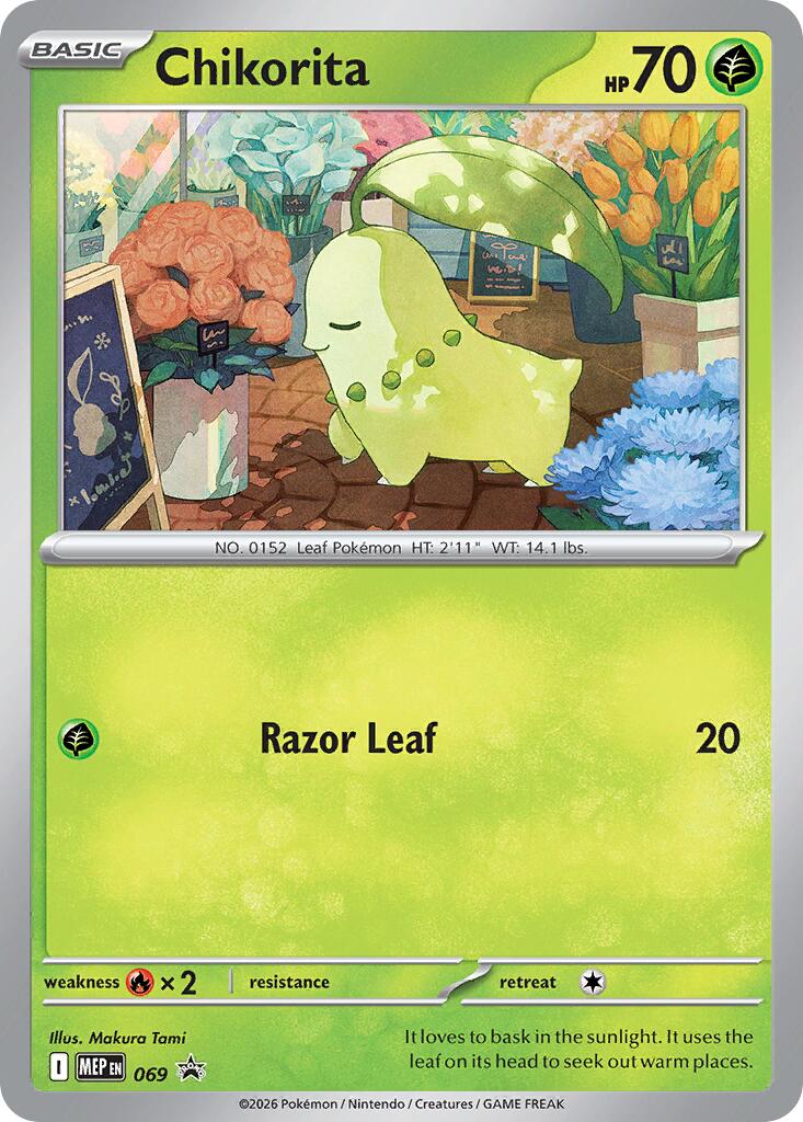 Chikorita (069) (Cosmos Holo) [Mega Evolution Promo] | Shuffle n Cut Hobbies & Games