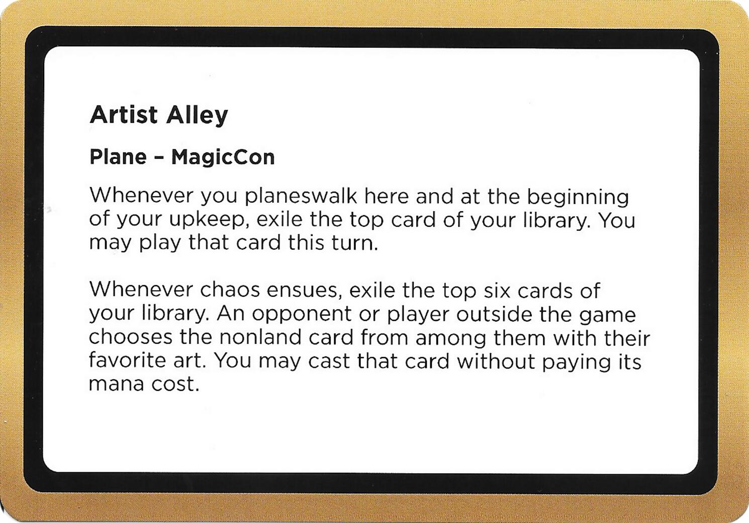 Artist Alley (Black Lotus Unknown Planechase) [Oversize Cards] | Shuffle n Cut Hobbies & Games