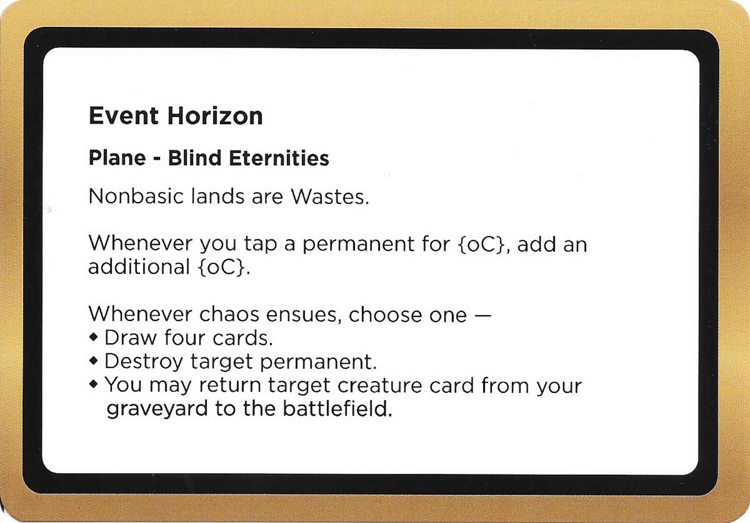 Event Horizon (Black Lotus Unknown Planechase) [Oversize Cards] | Shuffle n Cut Hobbies & Games