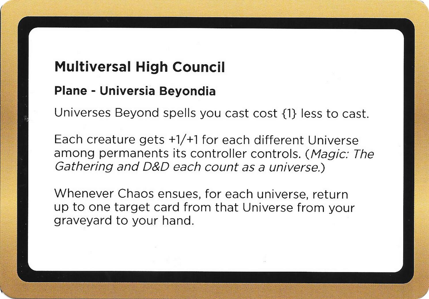 Multiversal High Council (Black Lotus Unknown Planechase) [Oversize Cards] | Shuffle n Cut Hobbies & Games