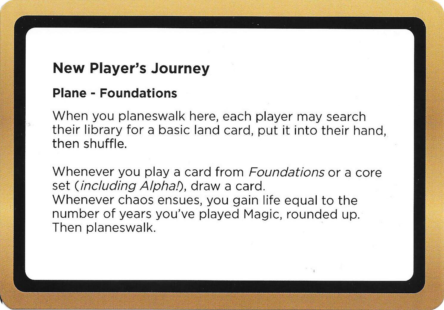 New Player's Journey (Black Lotus Unknown Planechase) [Oversize Cards] | Shuffle n Cut Hobbies & Games