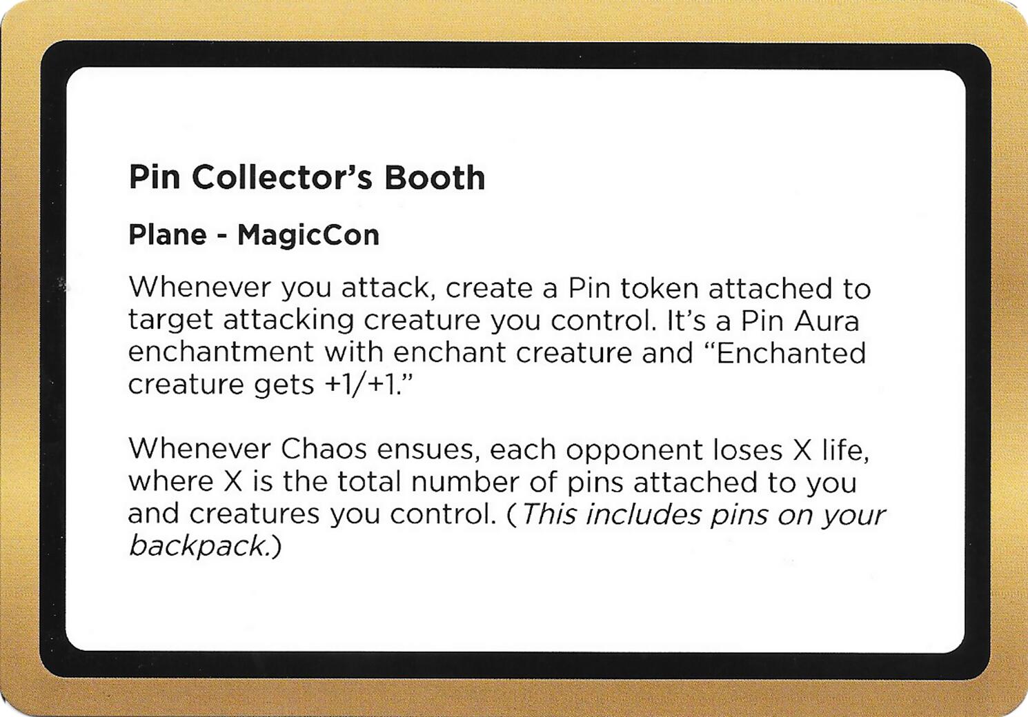 Pin Collector's Booth (Black Lotus Unknown Planechase) [Oversize Cards] | Shuffle n Cut Hobbies & Games