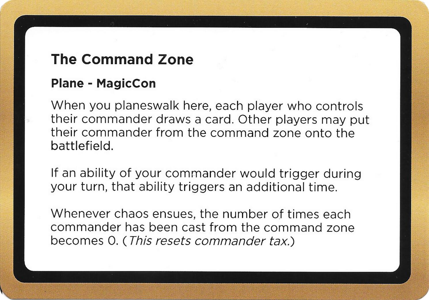 The Command Zone (Black Lotus Unknown Planechase) [Oversize Cards] | Shuffle n Cut Hobbies & Games