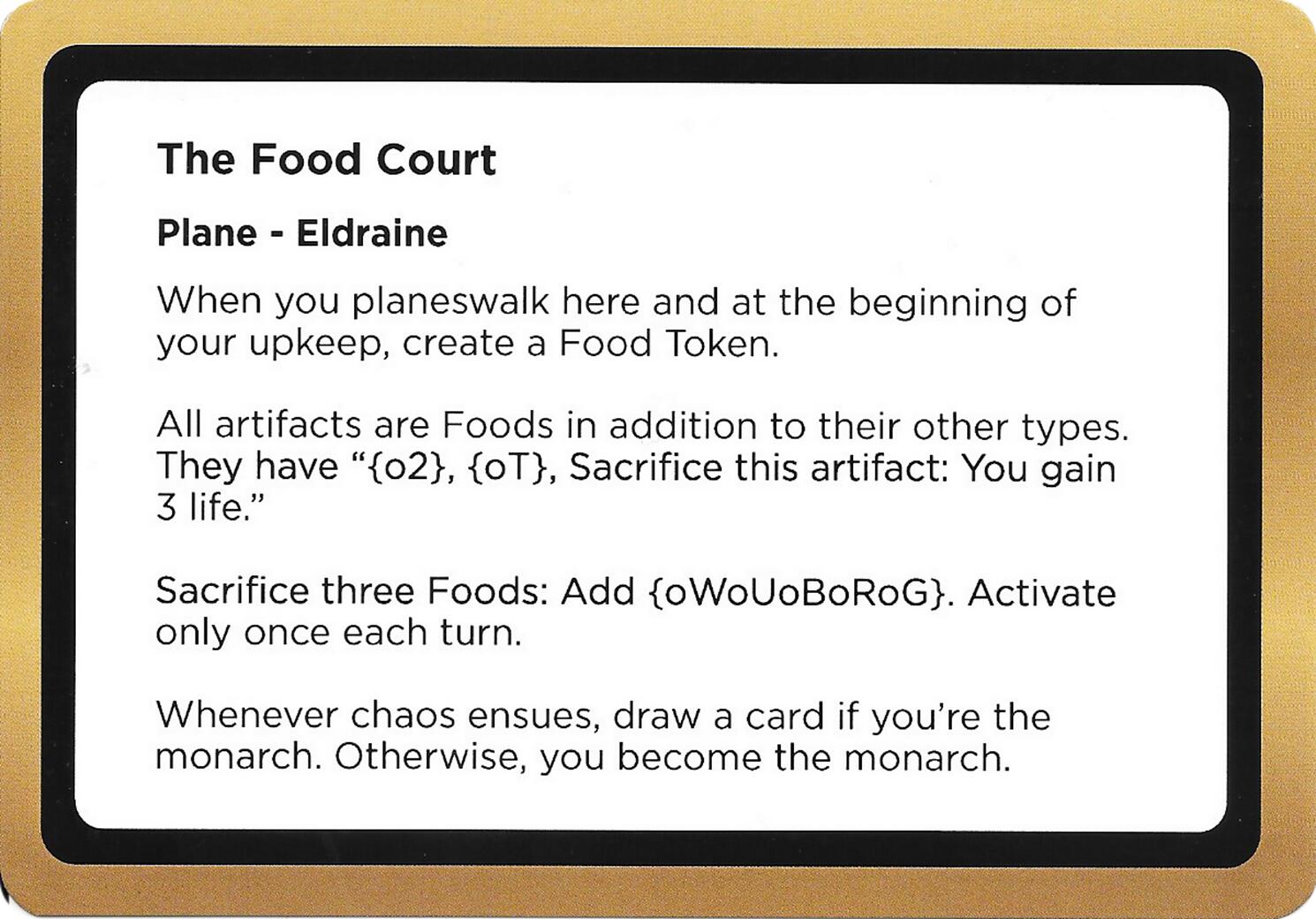 The Food Court (Black Lotus Unknown Planechase) [Oversize Cards] | Shuffle n Cut Hobbies & Games