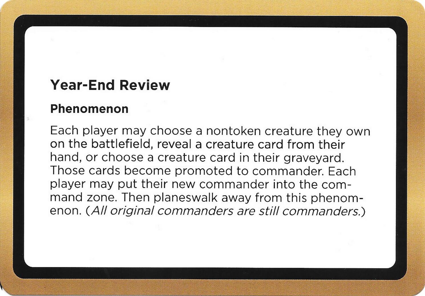 Year-End Review (Black Lotus Unknown Planechase) [Oversize Cards] | Shuffle n Cut Hobbies & Games