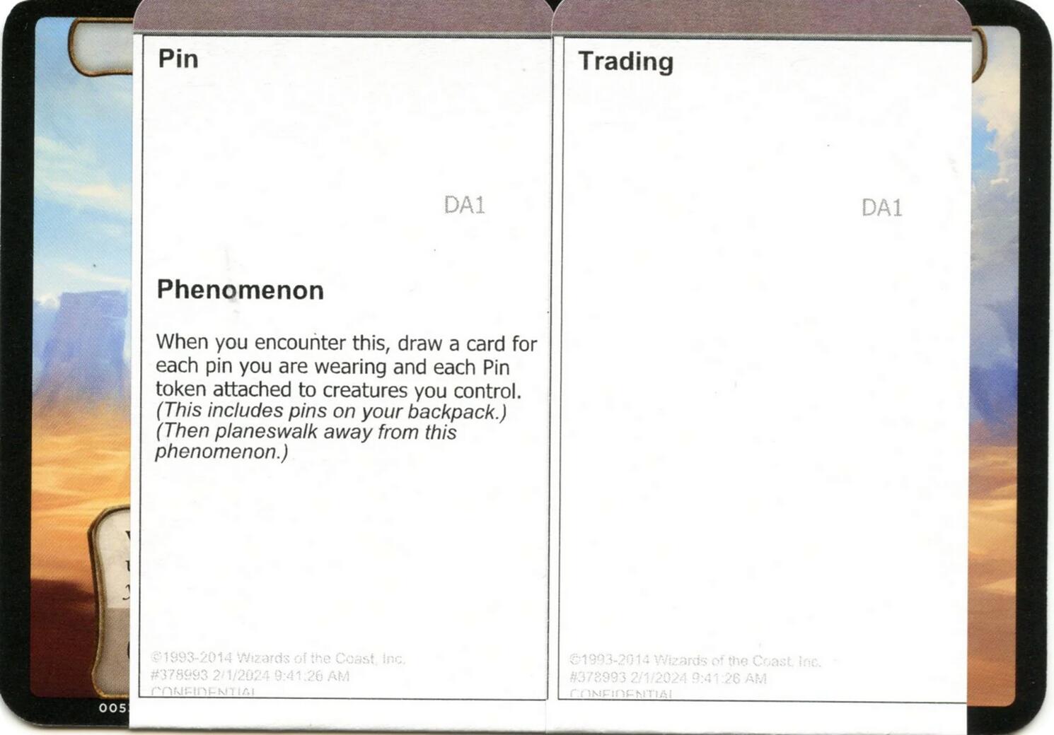 Pin Trading (Black Lotus Unknown Planechase) [Oversize Cards] | Shuffle n Cut Hobbies & Games