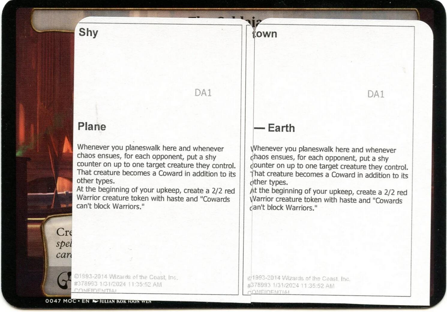 Shy Town (Black Lotus Unknown Planechase) [Oversize Cards] | Shuffle n Cut Hobbies & Games