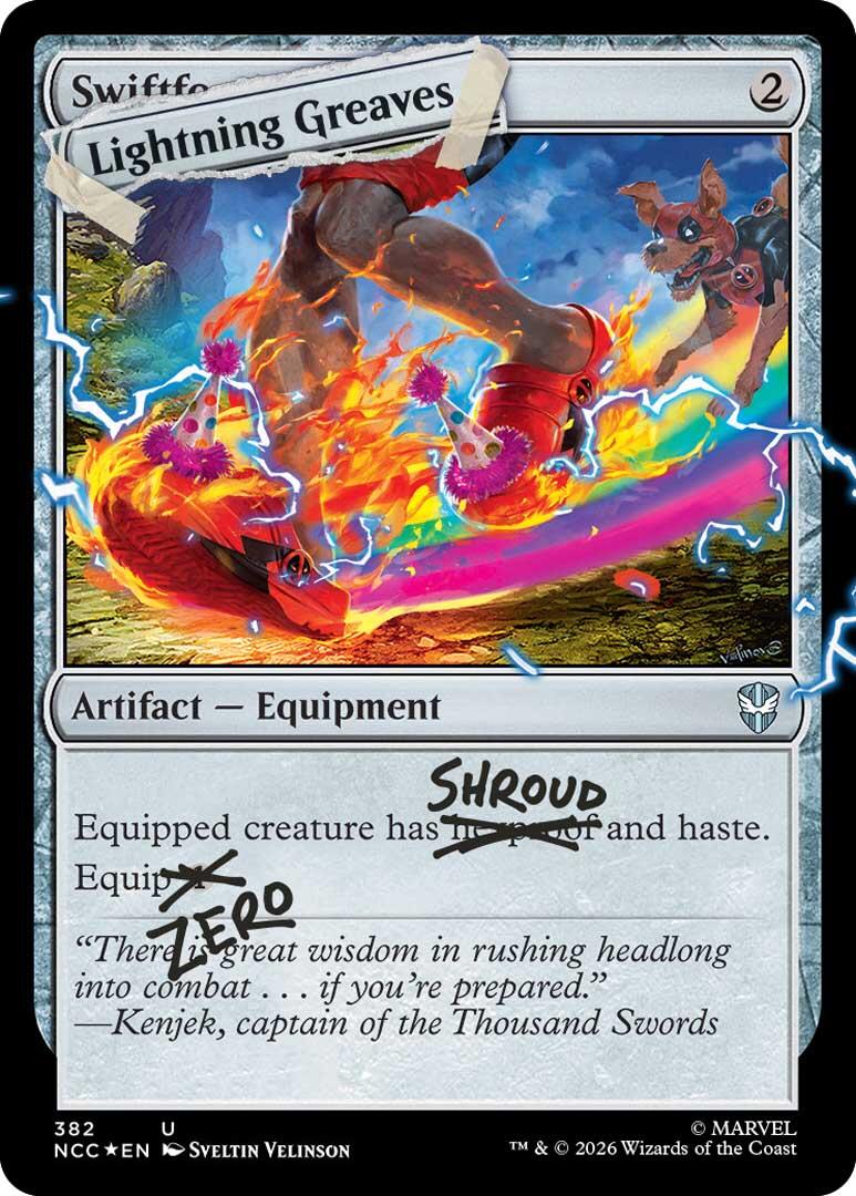 Lightning Greaves (382) (Pool Party Foil) [Secret Lair Drop Series] | Shuffle n Cut Hobbies & Games