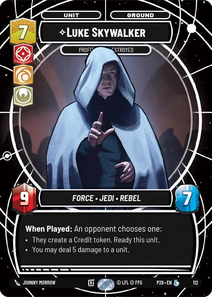 Luke Skywalker - Profit or Be Destroyed (112) (112) [Sector and Regional Promos: Season 1] | Shuffle n Cut Hobbies & Games
