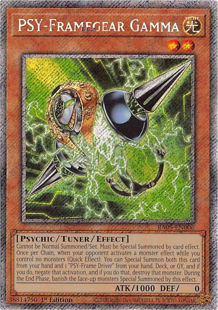 PSY-Framegear Gamma (Platinum Secret Rare) [RA05-EN006] Platinum Secret Rare | Shuffle n Cut Hobbies & Games
