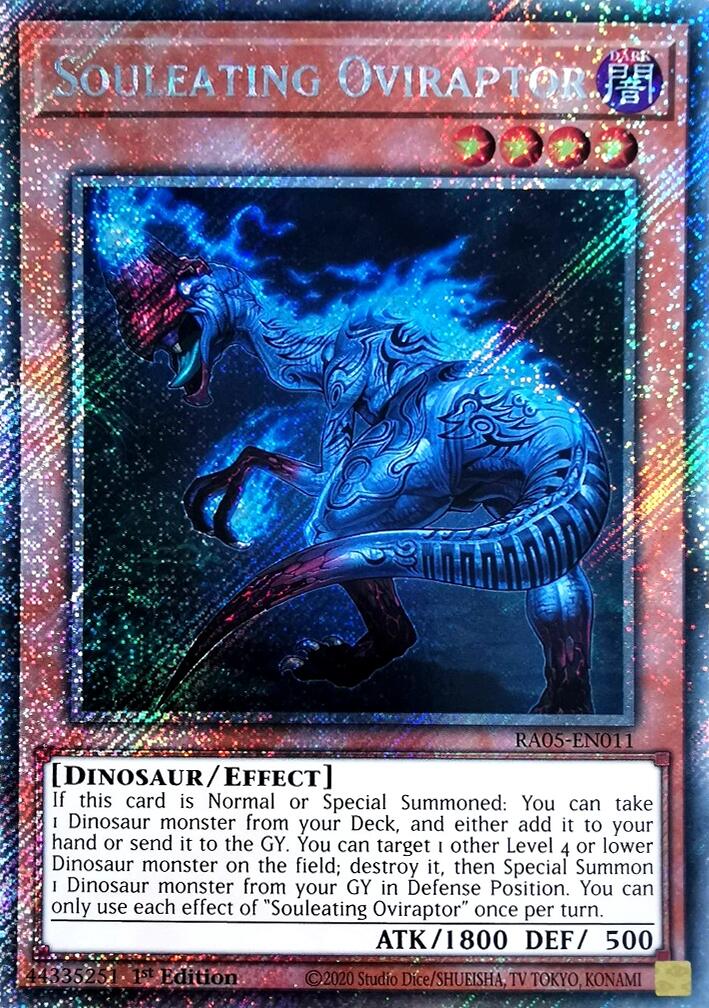 Souleating Oviraptor (Platinum Secret Rare) [RA05-EN011] Platinum Secret Rare | Shuffle n Cut Hobbies & Games