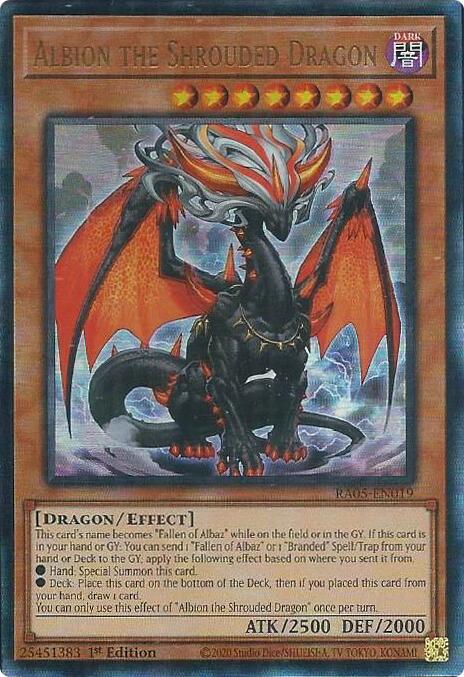 Albion the Shrouded Dragon (Ultimate Rare) [RA05-EN019] Ultimate Rare | Shuffle n Cut Hobbies & Games