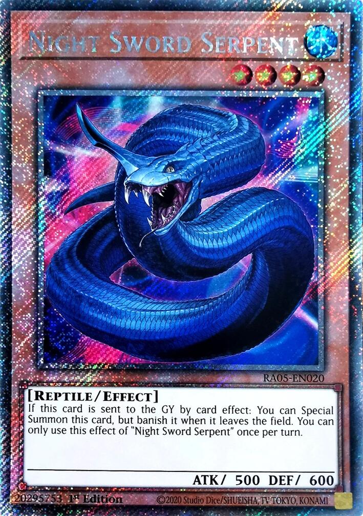Night Sword Serpent (Platinum Secret Rare) [RA05-EN020] Platinum Secret Rare | Shuffle n Cut Hobbies & Games