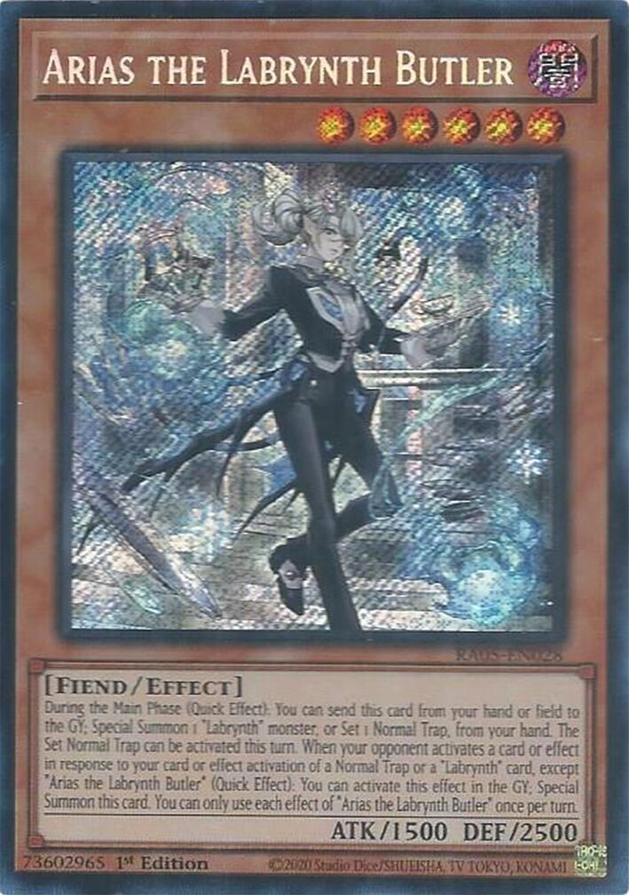 Arias the Labrynth Butler (Secret Rare) [RA05-EN028] Secret Rare | Shuffle n Cut Hobbies & Games