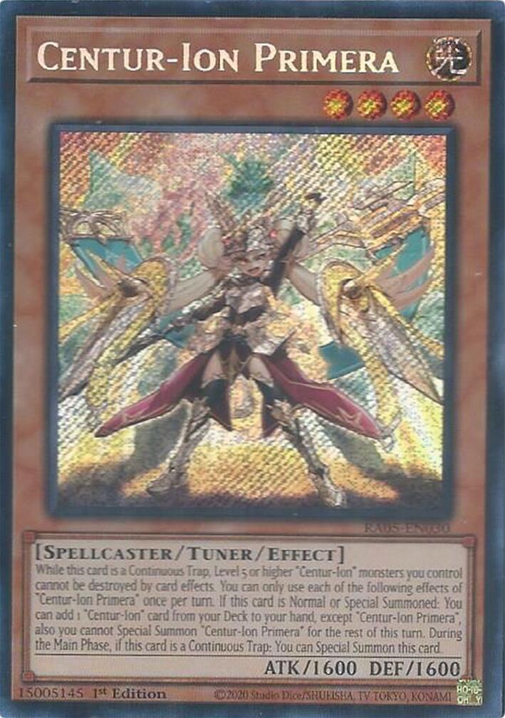 Centur-Ion Primera (Secret Rare) [RA05-EN030] Secret Rare | Shuffle n Cut Hobbies & Games