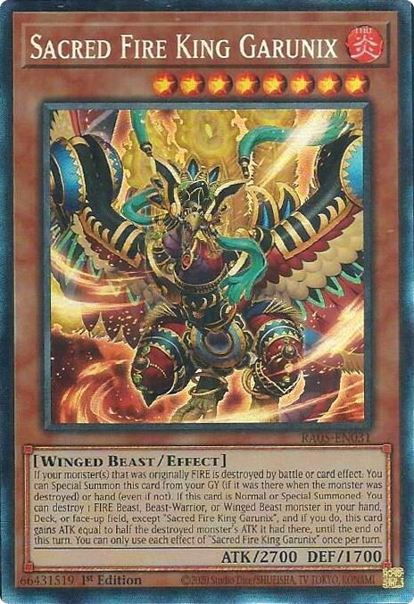 Sacred Fire King Garunix (Collector's Rare) [RA05-EN031] Collector's Rare | Shuffle n Cut Hobbies & Games