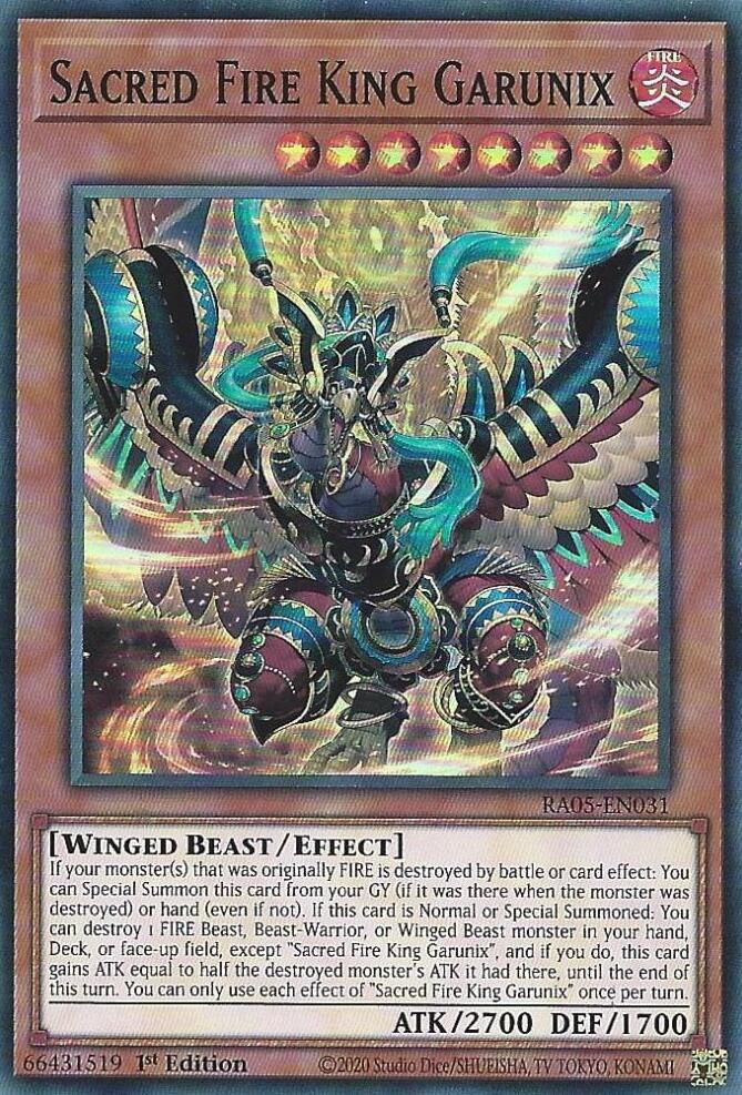 Sacred Fire King Garunix [RA05-EN031] Super Rare | Shuffle n Cut Hobbies & Games