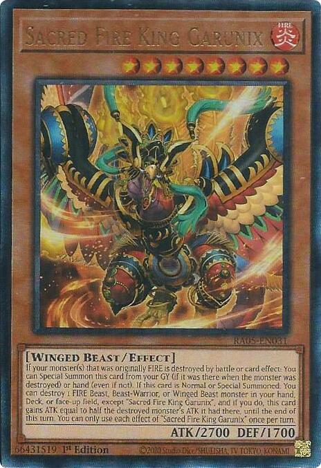 Sacred Fire King Garunix (Ultimate Rare) [RA05-EN031] Ultimate Rare | Shuffle n Cut Hobbies & Games