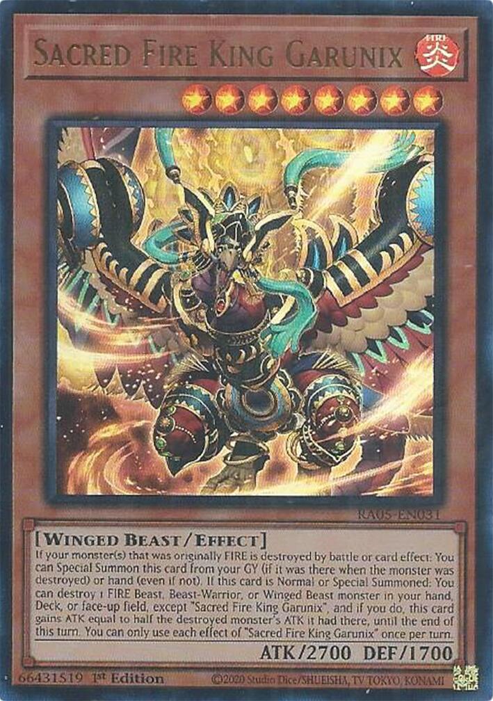 Sacred Fire King Garunix (Ultra Rare) [RA05-EN031] Ultra Rare | Shuffle n Cut Hobbies & Games