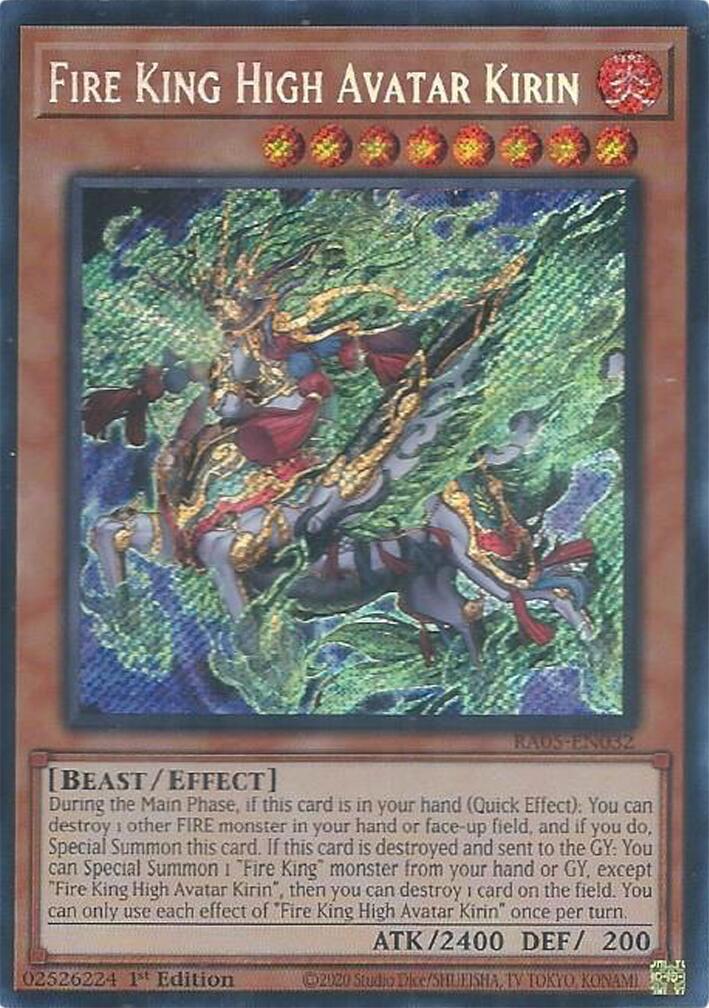Fire King High Avatar Kirin (Secret Rare) [RA05-EN032] Secret Rare | Shuffle n Cut Hobbies & Games
