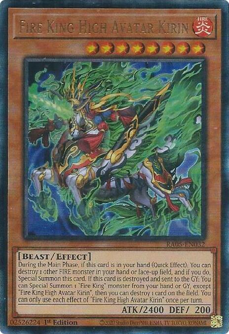 Fire King High Avatar Kirin (Ultimate Rare) [RA05-EN032] Ultimate Rare | Shuffle n Cut Hobbies & Games